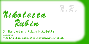 nikoletta rubin business card